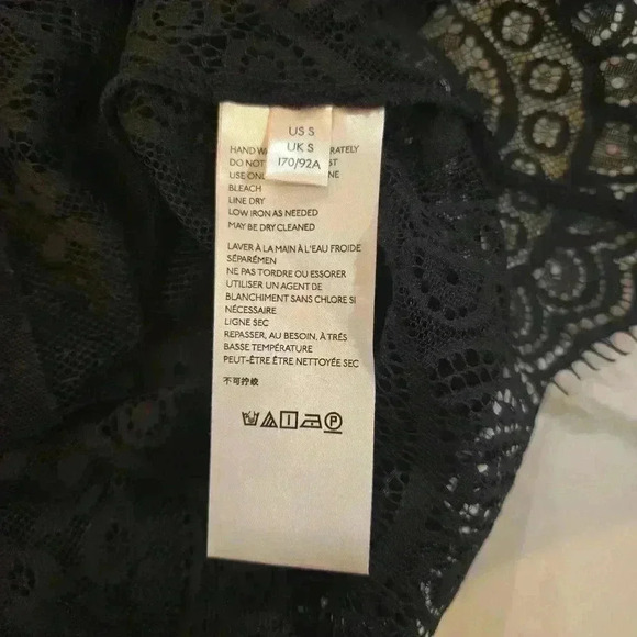 Free People Sheer Crochet Lace Embroidered Maxi Dress Top Black Size Small - Picture 12 of 12